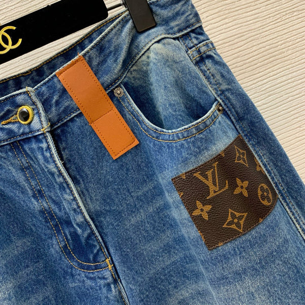 LV High Waist Blue Jeans