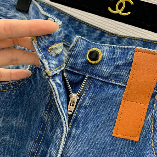 LV High Waist Blue Jeans