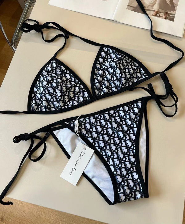 CD Oblique Bikini Navy Blue Polyamide