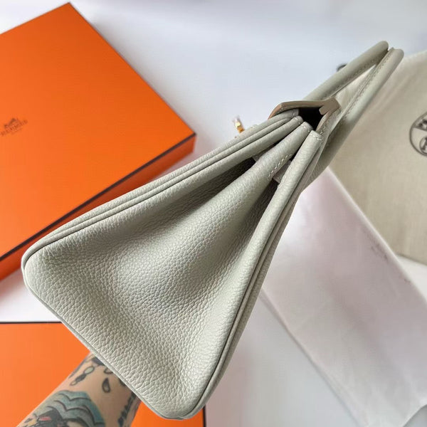 HM Birkin Bag Pearl Grey Togo Leather Gold Hardware