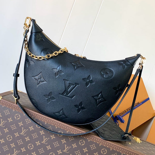 LV hobo Loop Bag 38cm Black Monogram Empreinte Leather