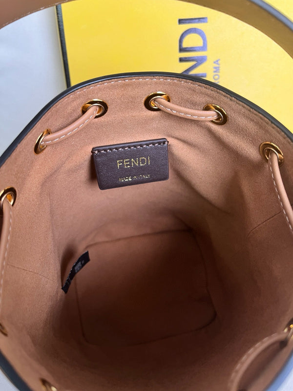 MON TRESOR 18 IN MONOGRAM BROWN CANVAS WITH FF MOTIF EMBROIDERED