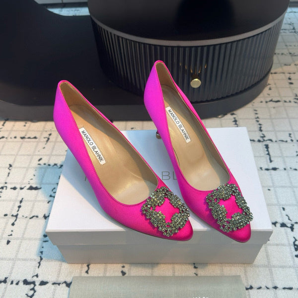 Manolo Blahnik Hangisi Pink Satin