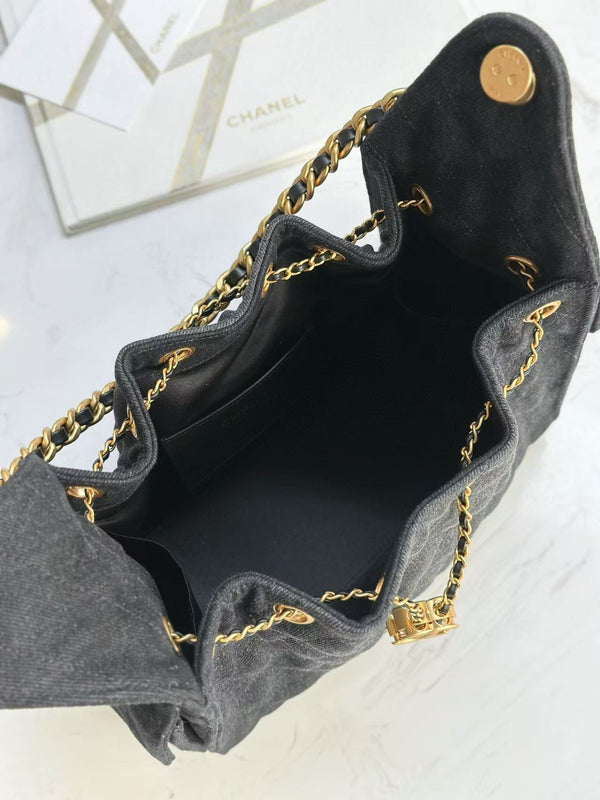 CC 25C Hobo Bag 30cm Black Denim