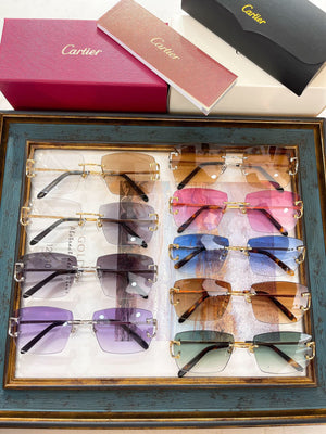 Cartier Sunglasses Rectangle Gold Frame