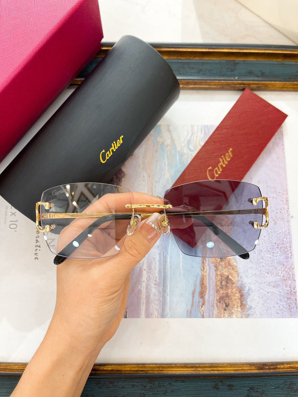 Cartier Sunglasses Rectangle Gold Frame