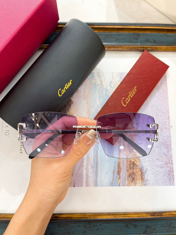 Cartier Sunglasses Rectangle Gold Frame