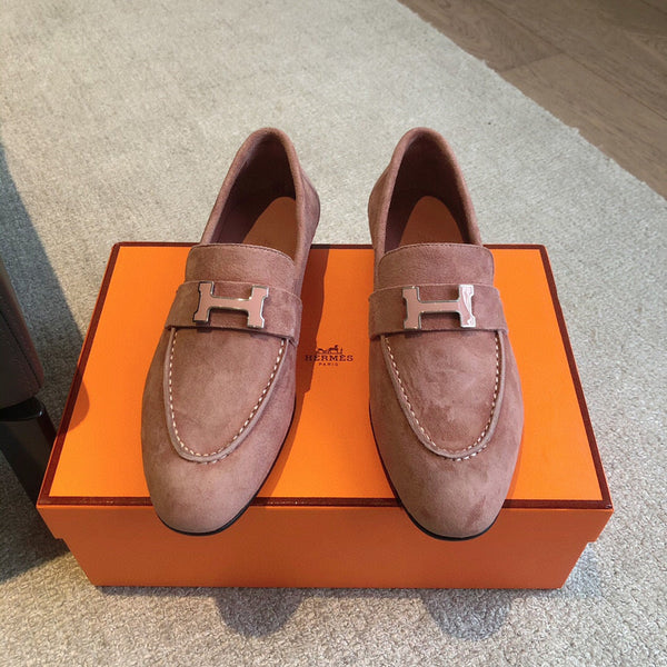Paris Loafer In Rose Amarante Suede Goatskin With Signature Paris Buckle