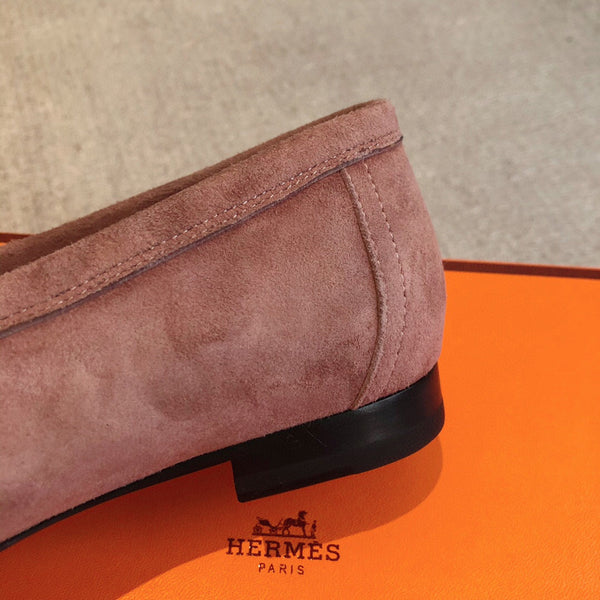 Paris Loafer In Rose Amarante Suede Goatskin With Signature Paris Buckle