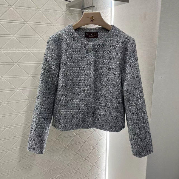 GG Coat Grey Tweed Coat
