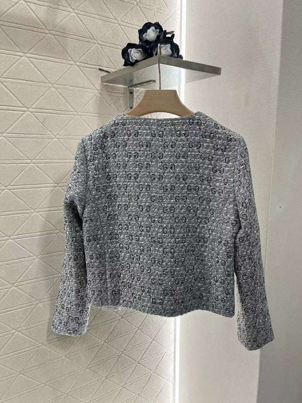 GG Coat Grey Tweed Coat