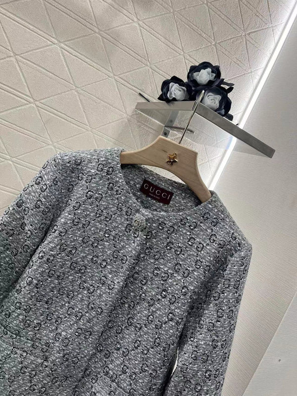 GG Coat Grey Tweed Coat