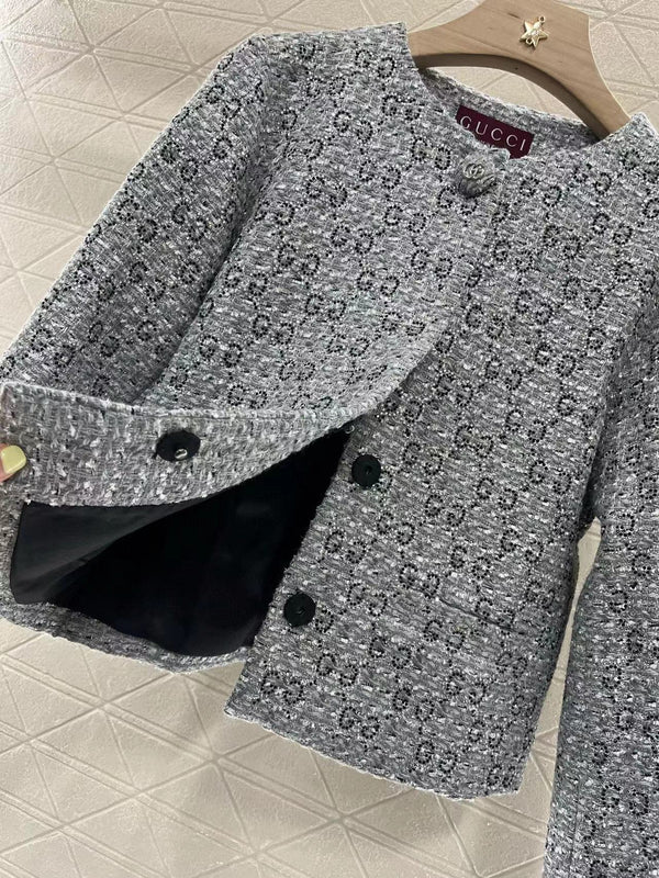GG Coat Grey Tweed Coat