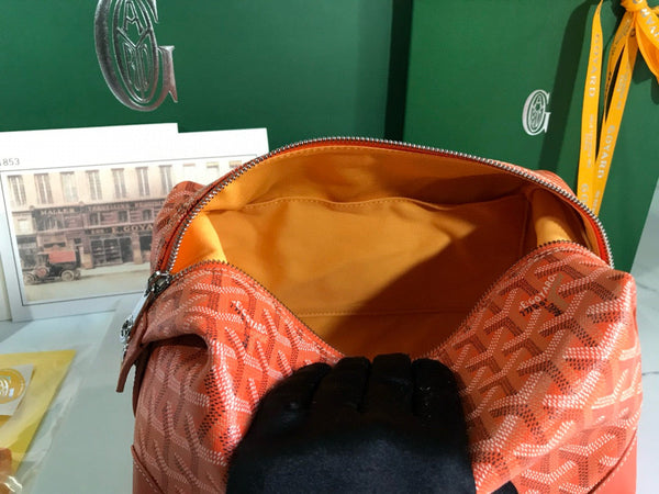 BOEING TOILERY 25CM ORANGE GOYARDINE CANVAS AND CALFSKIN TRIM