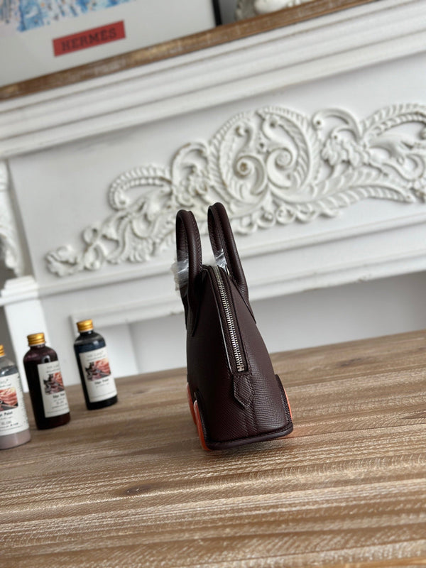 HM Bolide Mini 19cm Burgundy Epsom Leather on Orange Wheels