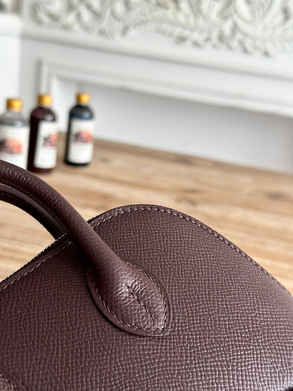 HM Bolide Mini 19cm Burgundy Epsom Leather on Orange Wheels