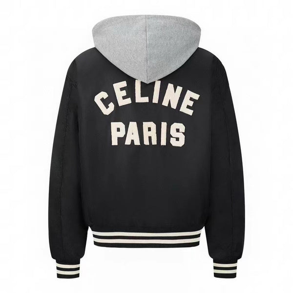 Celine Jackets C Logo Black White Mix Grey Cotton