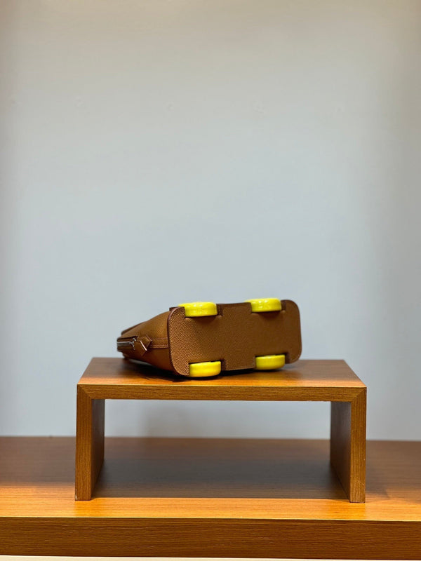 HM Bolide Mini 19cm Gold Epsom Leather on Yellow Wheels