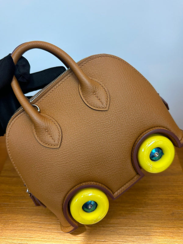 HM Bolide Mini 19cm Gold Epsom Leather on Yellow Wheels