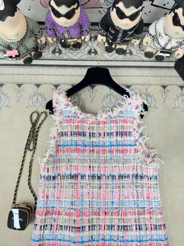 CC V-Shift Dress Multicolor Tweed