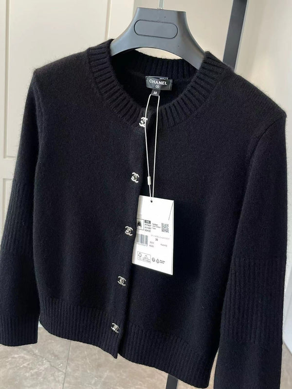 Chanel Black Cashmere Knitted Cardigan