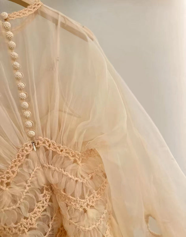 ZIMMERMANN Illuminate Macrame Tulle Silk Gown