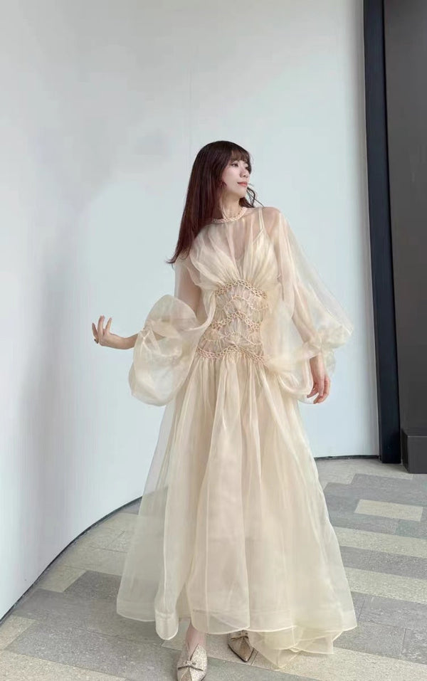 ZIMMERMANN Illuminate Macrame Tulle Silk Gown