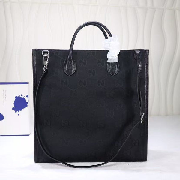 Gucci Off The Grid Medium Tote Bag Black Polyester and Leather