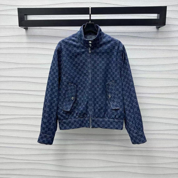 GG Blue Denim Bomber Jacket