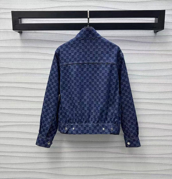 GG Blue Denim Bomber Jacket