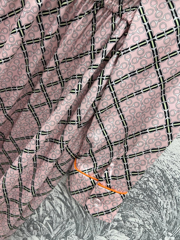 GG Printed Silk Dress Pink Ready To Wear