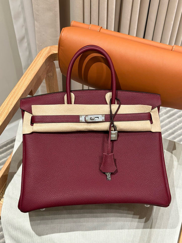 HM BIRKIN 30CM BURGUNDY TOGO LEATHER SILVER HARDWARE