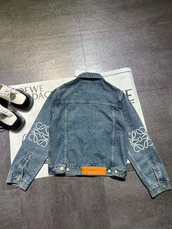 Loew Anagram Shirt Jacket Blue Denim Cotton