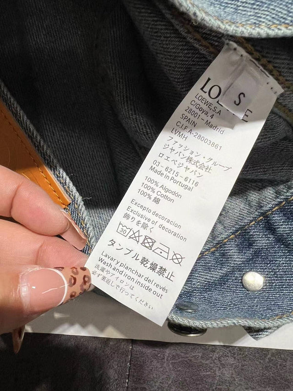 Loew Anagram Shirt Jacket Blue Denim Cotton