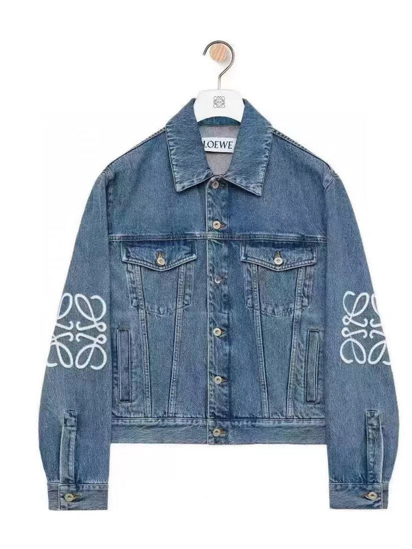Loew Anagram Shirt Jacket Blue Denim Cotton