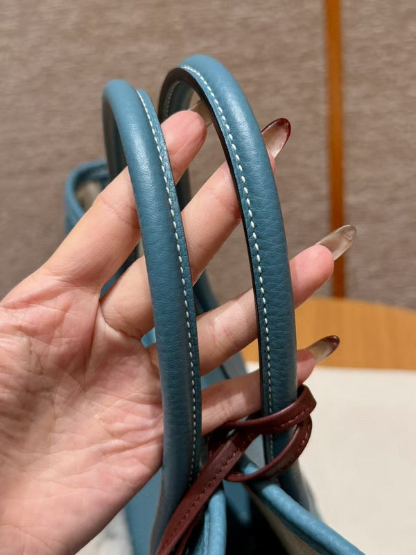 HM GARDEN PARTY 36 BLUE CALFSKIN