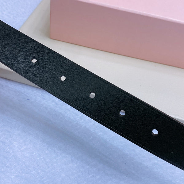 Miu Belt 30mm Black Calfskin