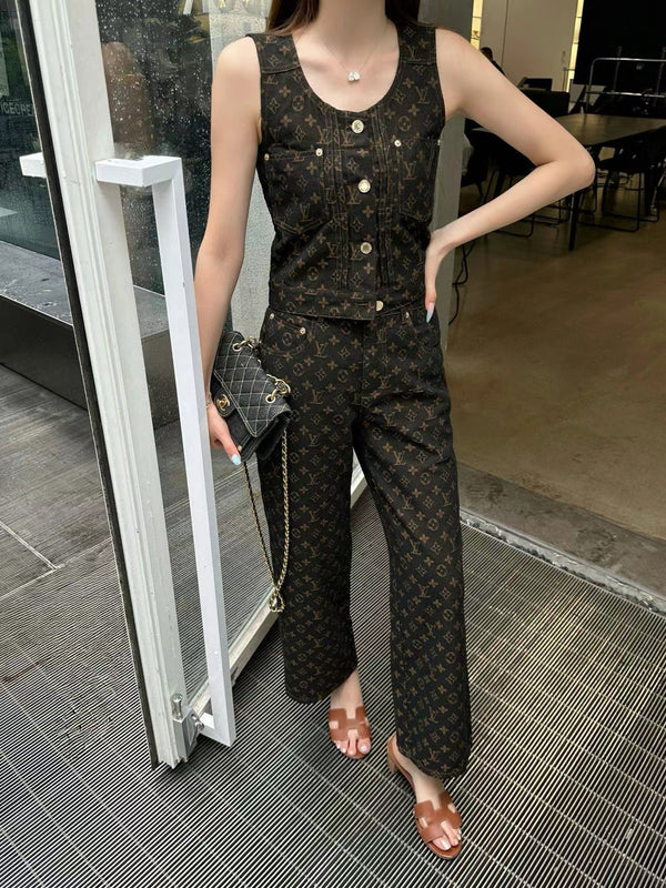 LV Monogram Denim Set