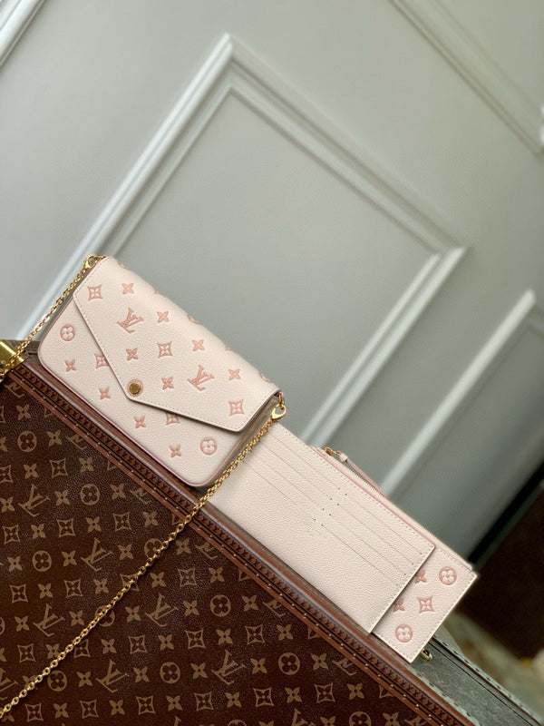 LV Felicie Pochette Pink Nude Cowhide