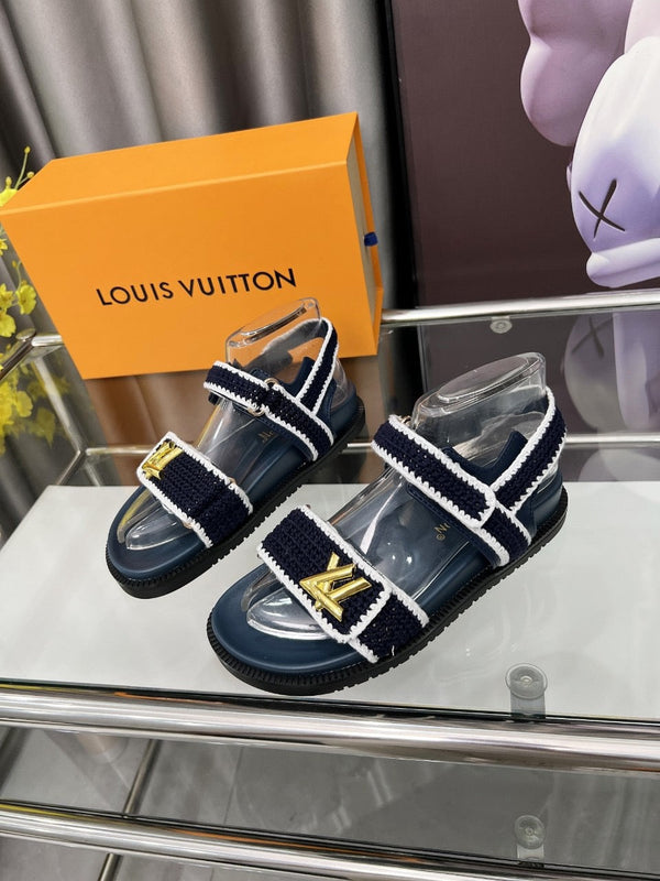 Sandalo LV Sunset Comfort in pelle di cotone blu scuro