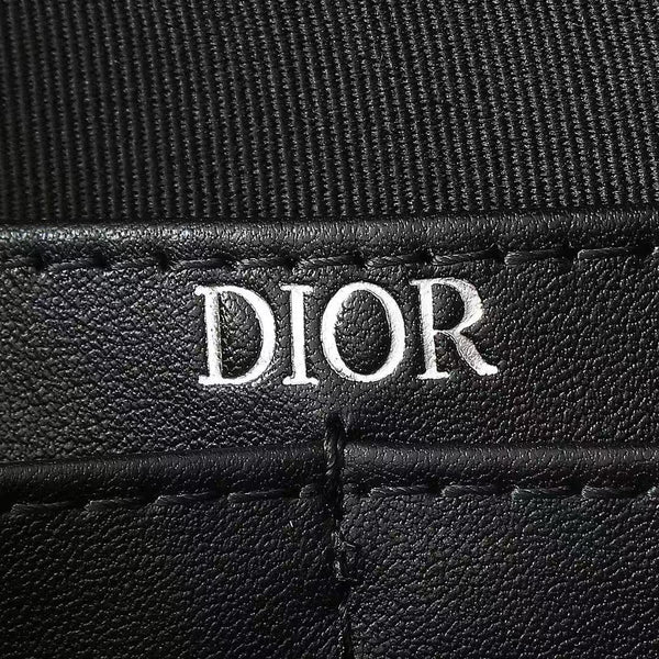 CD A5 Pouch Black Grained Calfskin with CD Icon