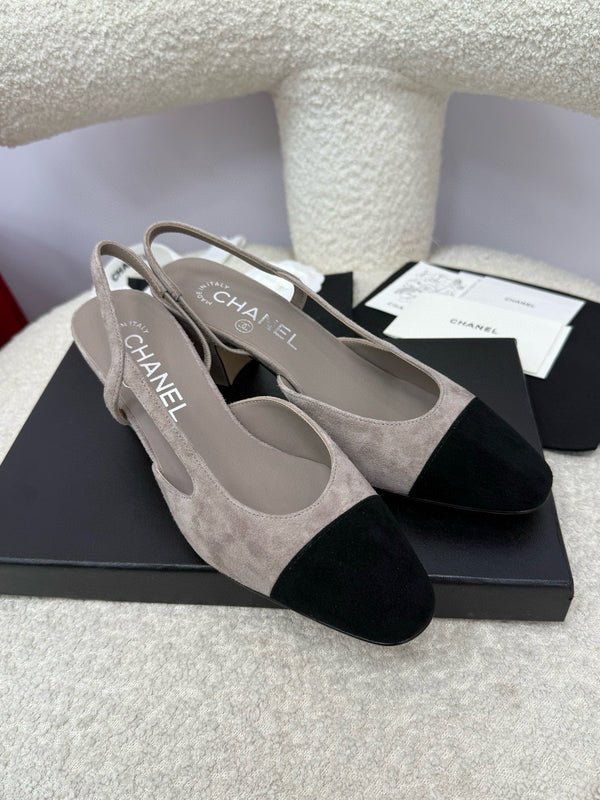 CC 25A Slingback Grey Black Suede