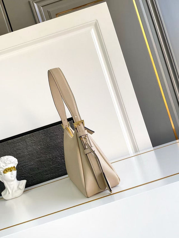 Prada Aimee Underarm Bag 31cm beige Calfskin