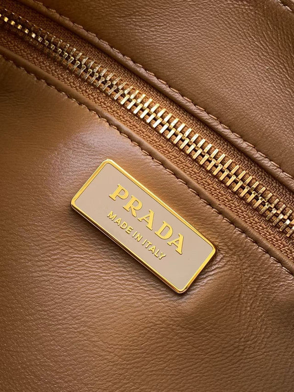 Prada Aimee Underarm Bag 31cm beige Calfskin