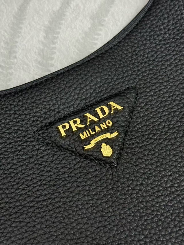 Prada 30cm Bag Black Calfskin Canvas
