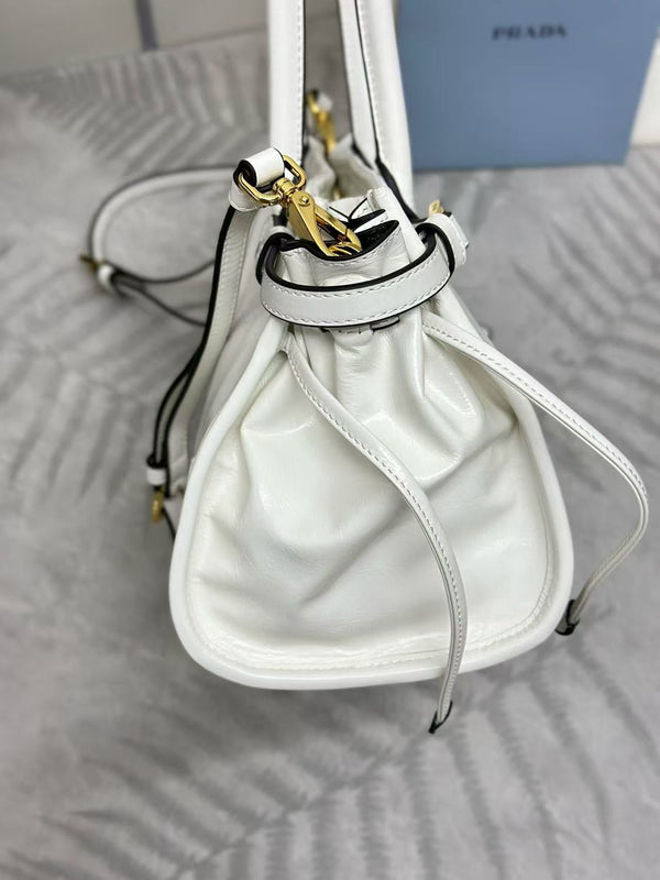 Prada Bonnie Medium Handbag 32cm White Calfskin