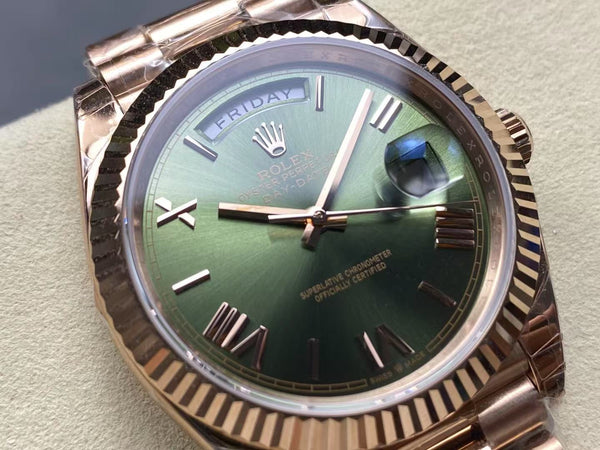 Rolex Day-Date 40 Olive Green Dial – 18K Everose Gold