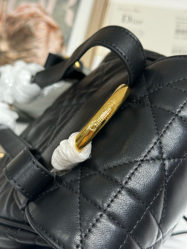 CD Caro Medium Size Backpack Black Sheepskin 23 x 26.7 x 12.5 cm