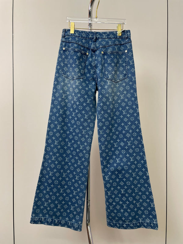 LV Monogram Blue Denim Pants