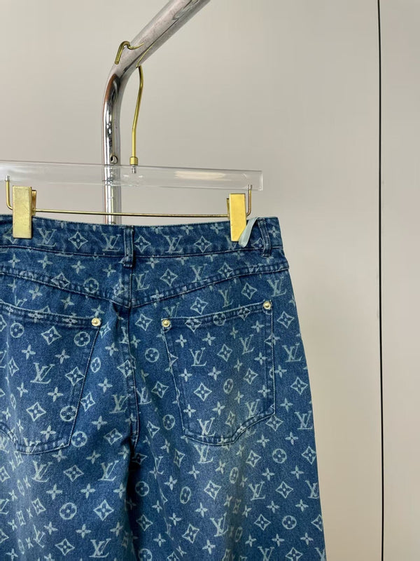 LV Monogram Blue Denim Pants
